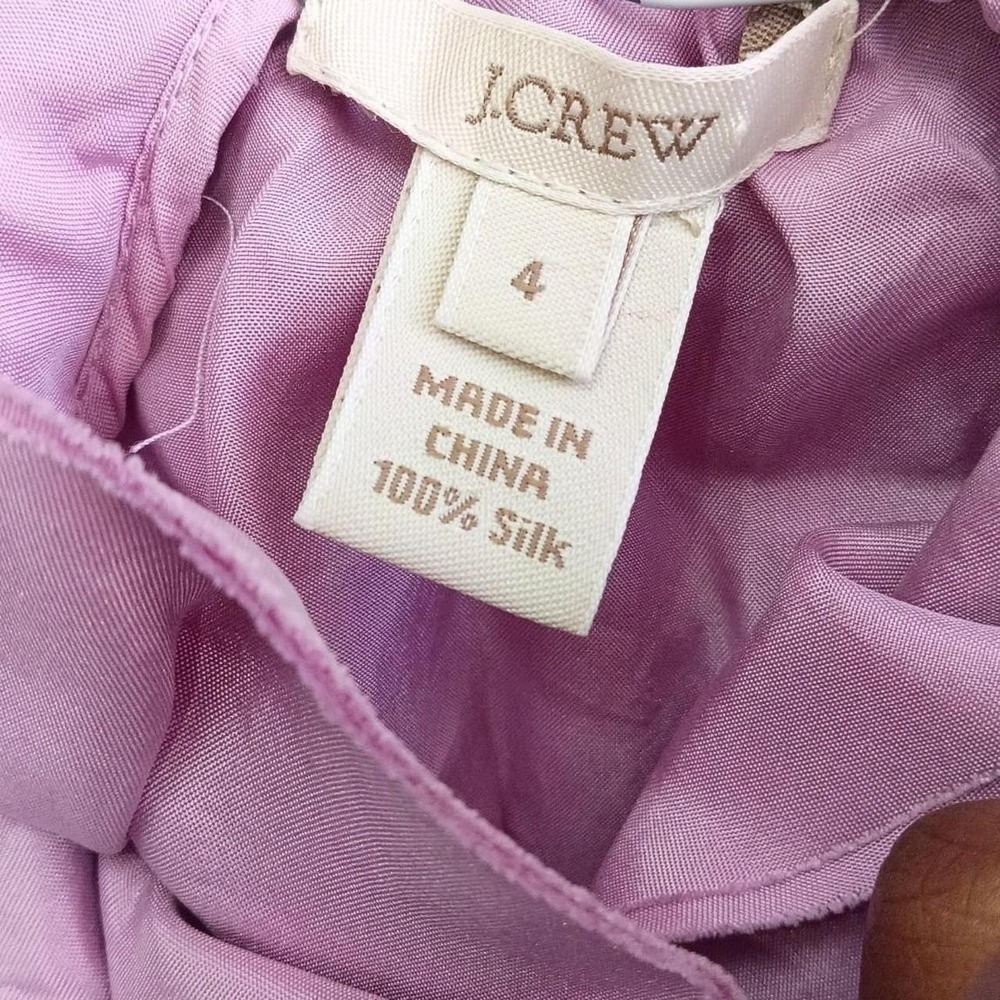 J.Crew Pink Silk Ruffle Blouse Size 4 - Picture 2 of 2
